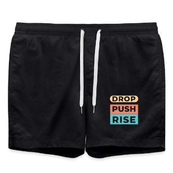 Drop Push Rise-Pastel - Badeshorts - Schwarz - Vorne - AI Model Male 185 light (185cm)