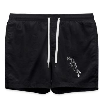 Diver Turtle Scuba Diving Shirt - Swim Trunks - black - Front - AI Model Male 185 light (185cm)