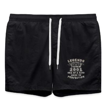 25e anniversaire cadeau Légende du Millésime de juin 2001 - Short de bain - noir - Devant - AI Model Male 185 light (185cm)