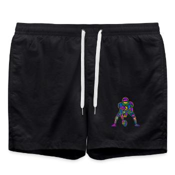 American Football Kinder Jungen bunt Football - Badeshorts - Schwarz - Vorne - AI Model Male 185 light (185cm)