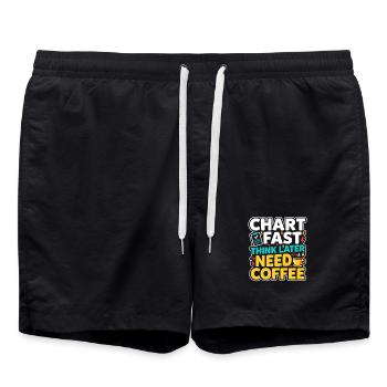 Night Shift Nurse, Tired - Swim Trunks - black - Front - AI Model Male 185 light (185cm)