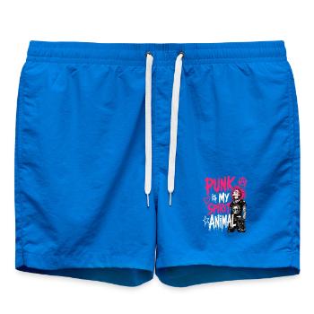 Punk Spirit Animal Spruch Shirt - Short de bain - cobalt blue - Devant
