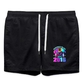 10. Geburtstag Junge Mädchen - Badeshorts - Schwarz - Vorne - AI Model Male 185 light (185cm)