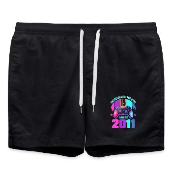15th Birthday Young Girls - Swim Trunks - black - Front - AI Model Male 185 light (185cm)