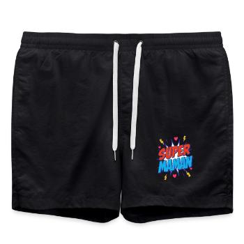 Super Maman - Short de bain - noir - Devant - AI Model Male 185 light (185cm)