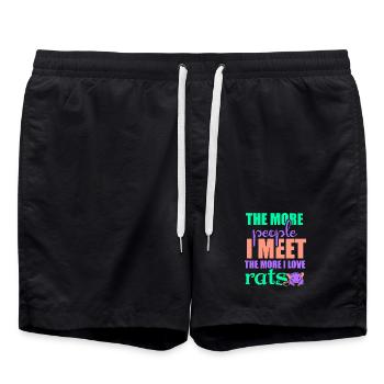 Rat, house rat, rat owner, rat lover - Swim Trunks - black - Front - AI Model Male 185 light (185cm)