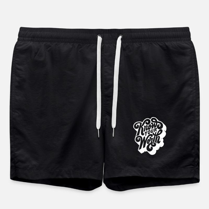 know your worth - Badeshorts - Schwarz