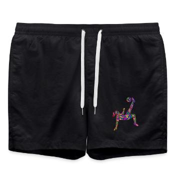 Football, joueuse colorée, footballeuse - Short de bain - noir - Devant - AI Model Male 185 light (185cm)
