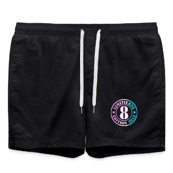 8th Birthday Young Girls - Swim Trunks - black - Front - AI Model Male 185 light (185cm)