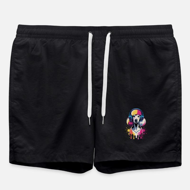 Pudel Kopfhörer - Badeshorts - Schwarz