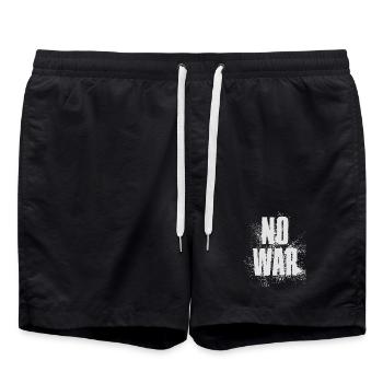 PAS DE GUERRE – Déclaration pour la paix contre la guerre - Short de bain - noir - Devant - AI Model Male 185 light (185cm)