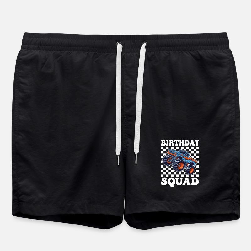 Monstertruck Birthday Squad - Badeshorts - Schwarz