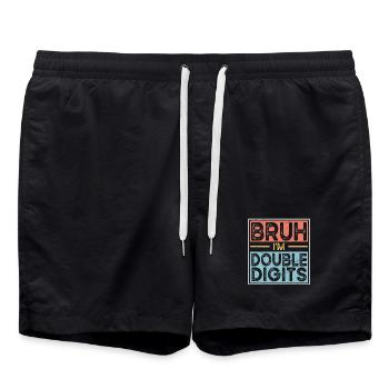 Bruh Ich Bin Doppelte Ziffern - Badeshorts - Schwarz - Vorne - AI Model Male 185 light (185cm)