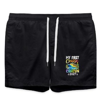 My First Cruise Cancun 2027 - Swim Trunks - black - Front - AI Model Male 185 light (185cm)