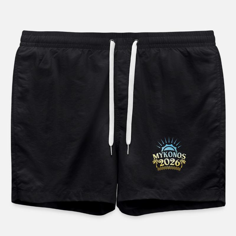 Mykonos 2026 Bunt - Badeshorts - Schwarz