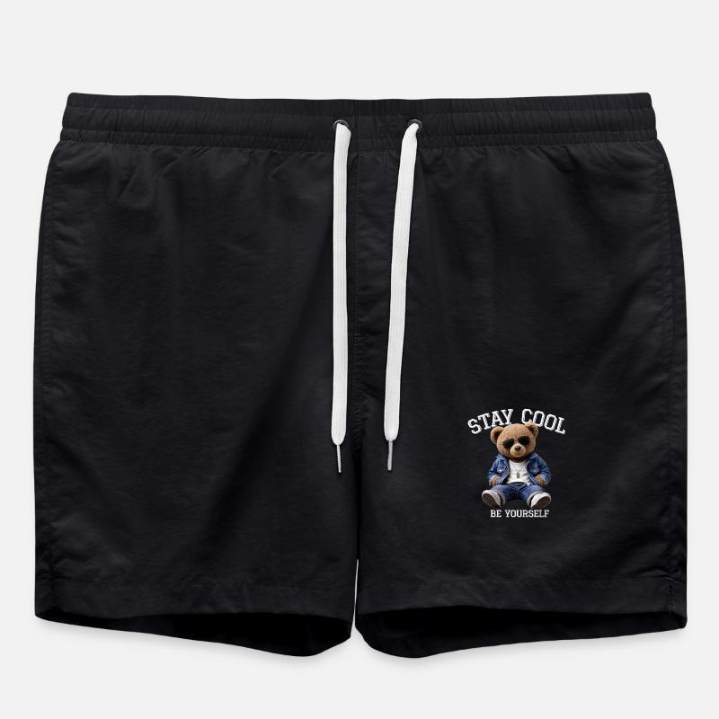 Stay Cool Be Yourself Teddy - Badeshorts - Schwarz