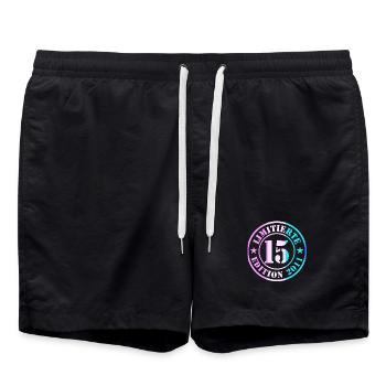 Garçon du 15e anniversaire - Short de bain - noir - Devant - AI Model Male 185 light (185cm)
