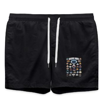 Meeresbiologie von Meeresräubern im Haigesicht - Badeshorts - Schwarz - Vorne - AI Model Male 185 light (185cm)