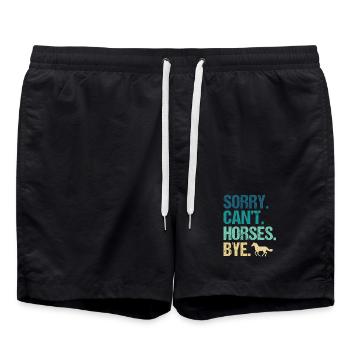 Sorry Can't Horses Bye - Swim Trunks - black - Front - AI Model Male 185 light (185cm)