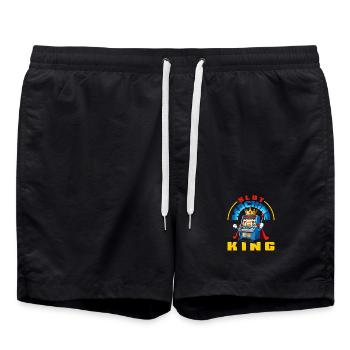 Slots King Casino Gambling Jackpot - Swim Trunks - black - Front - AI Model Male 185 light (185cm)