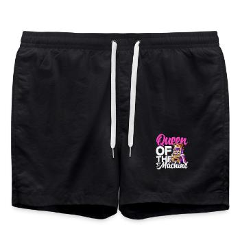 Queen of Slots Casino Jackpot Vegas - Swim Trunks - black - Front - AI Model Male 185 light (185cm)