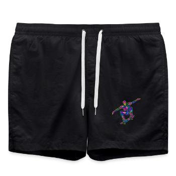 Skateboarder Skateboarder Kids Skateboard coloré - Short de bain - noir - Devant - AI Model Male 185 light (185cm)