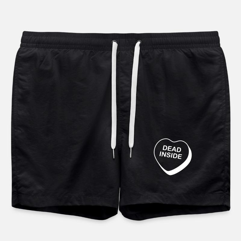 Dead Inside Heart Design - Badeshorts - Schwarz