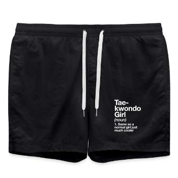 Fille de Taekwondo : Combattante intrépide - Short de bain - noir - Devant - AI Model Male 185 light (185cm)