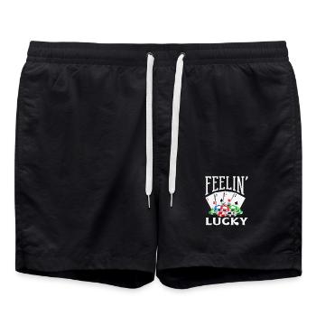 Jeu de cartes de poker Happiness Casino - Short de bain - noir - Devant - AI Model Male 185 light (185cm)