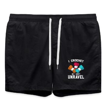 Crochet & Chill – crochet au lieu de paniquer - Short de bain - noir - Devant - AI Model Male 185 light (185cm)