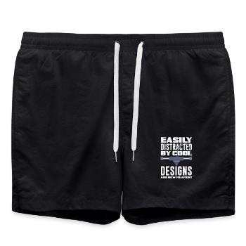 Facilement distrait par l’impression 3D au filament cool - Short de bain - noir - Devant - AI Model Male 185 light (185cm)