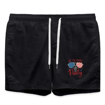 We The People Like To Party USA - Swim Trunks - black - Front - AI Model Male 185 light (185cm)