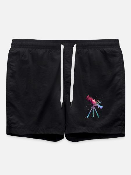 Telescope Astronomer Space Kinden Astronomy - Swim Trunks - black
