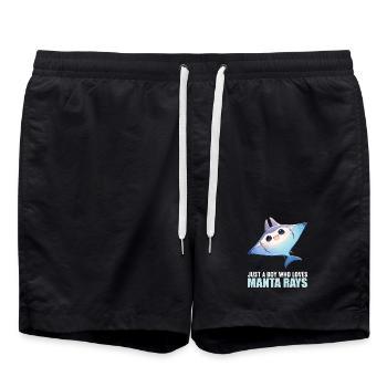 Rays Manta Rays - Swim Trunks - black - Front - AI Model Male 185 light (185cm)