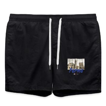 Parma Emilia-Romagna in Italy Vintage Souvenir - Swim Trunks - black - Front - AI Model Male 185 light (185cm)