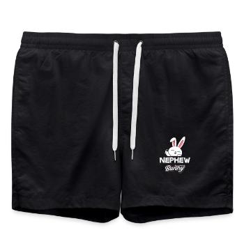 Joyeuse Pâques, douce chasse aux œufs du lapin, œufs de Pâques - Short de bain - noir - Devant - AI Model Male 185 light (185cm)