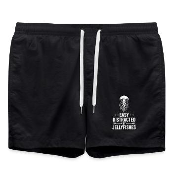 Expressions de méduse Cadeau drôle de méduse - Short de bain - noir - Devant - AI Model Male 185 light (185cm)