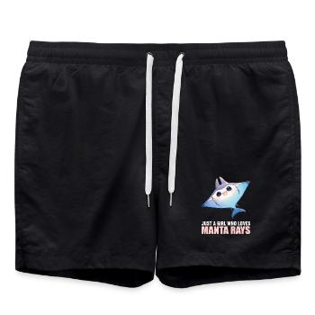 Rays Manta Rays - Swim Trunks - black - Front - AI Model Male 185 light (185cm)