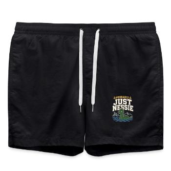 Loch Ness Monster Nessie Loch Ness Cryptid - Badeshorts - Schwarz - Vorne - AI Model Male 185 light (185cm)