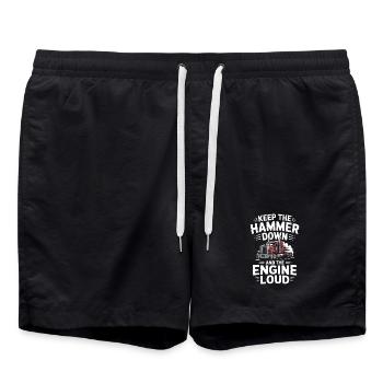 Truck Driver Trucker Truck Driver Diesel Transport - Swim Trunks - black - Front - AI Model Male 185 light (185cm)