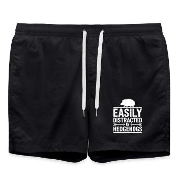 Hedgehog Sayings Hedgehog Funny Hedgehog Gift - Swim Trunks - black - Front - AI Model Male 185 light (185cm)