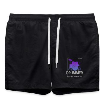 Born To Be Drummer for Drummers and Musicians - Swim Trunks - black - Front - AI Model Male 185 light (185cm)
