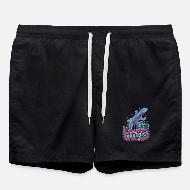 Bouldering Bold Bolder Boulderer - Swim Trunks - black