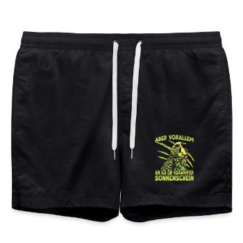 Budgie Wellensittich Australischer Sittich Budgie  - Badeshorts - Schwarz - Vorne - AI Model Male 185 light (185cm)