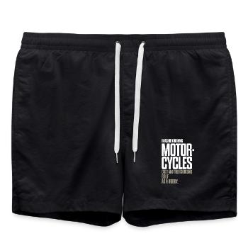 Motorcycles Exist Chopper Motorcycle Rider Biker - Swim Trunks - black - Front - AI Model Male 185 light (185cm)
