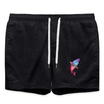 Shark Sharks Space Men Kids Boys Shark - Swim Trunks - black - Front - AI Model Male 185 light (185cm)