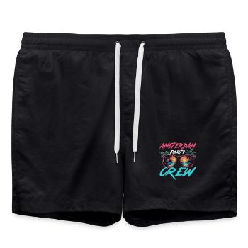 Amsterdam Party Crew - Badeshorts - Schwarz - Vorne - AI Model Male 185 light (185cm)