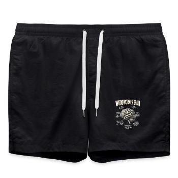 Schreiner Woodworker Brain Shirt - Badeshorts - Schwarz - Vorne - AI Model Male 185 light (185cm)