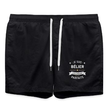 Bélier Ascendant Parfaite - Short de bain - noir - Devant - AI Model Male 185 light (185cm)