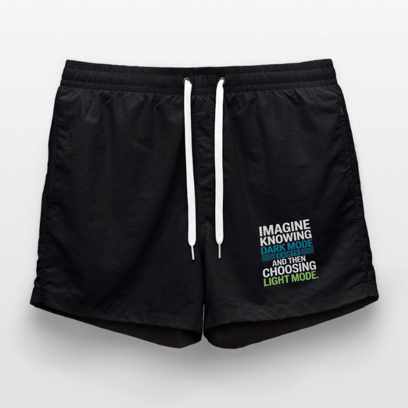 Dark Mode Exists Programmer IT Nerd Coder Office Swim Trunks
